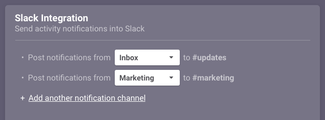 Add to Slack configuration