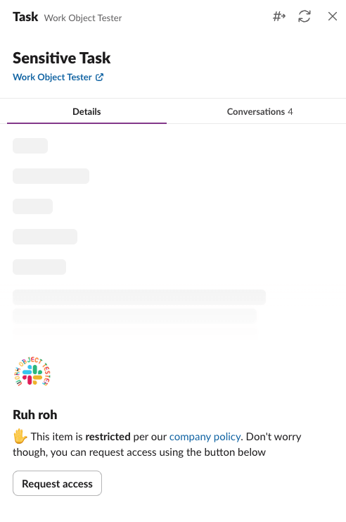 Custom partial access request
